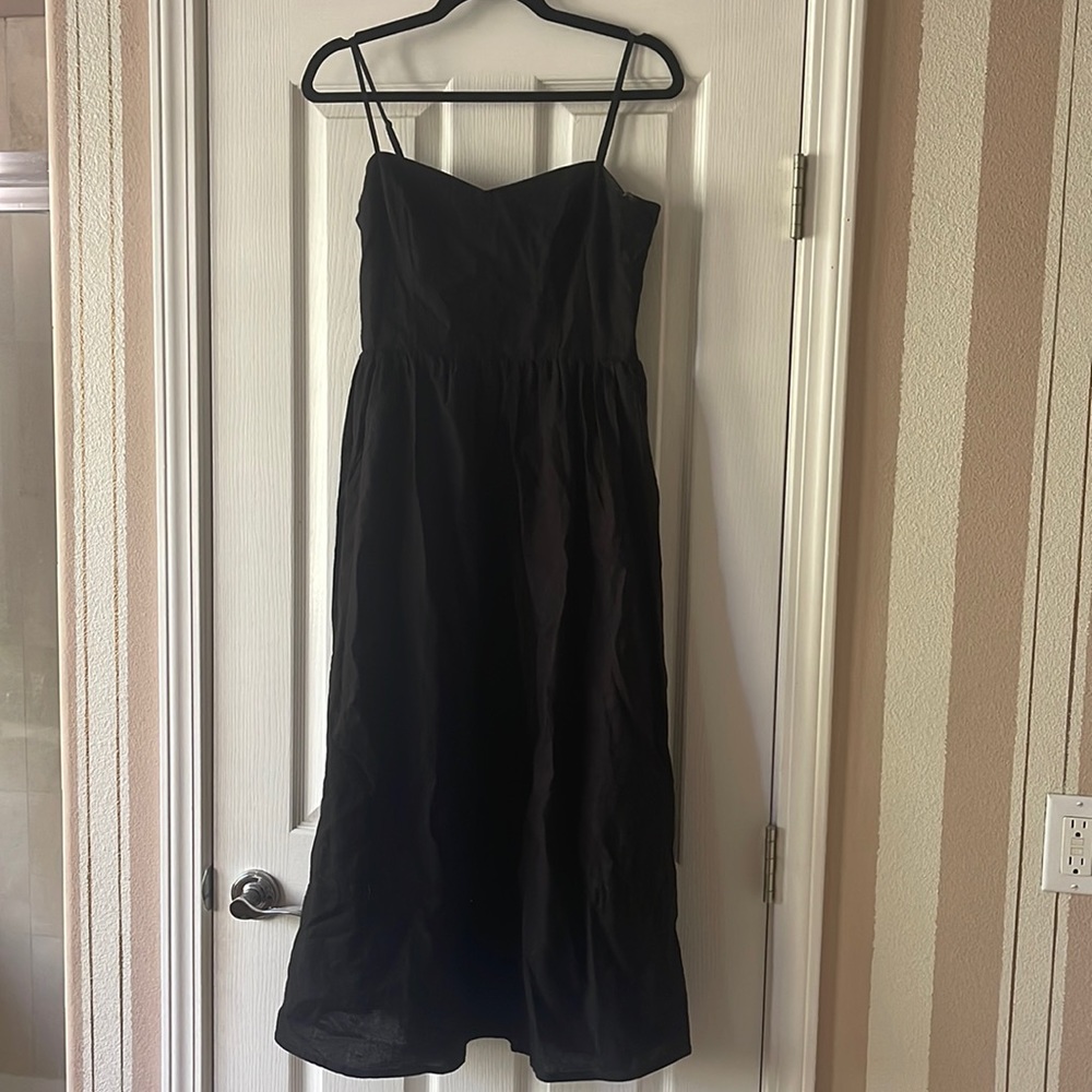H&M black linen maxi dress